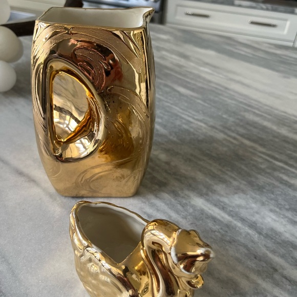 Vintage SWETYE  Salem  Golden gold, pitcher jug, and small swan with hat Chatzky - Picture 8 of 17